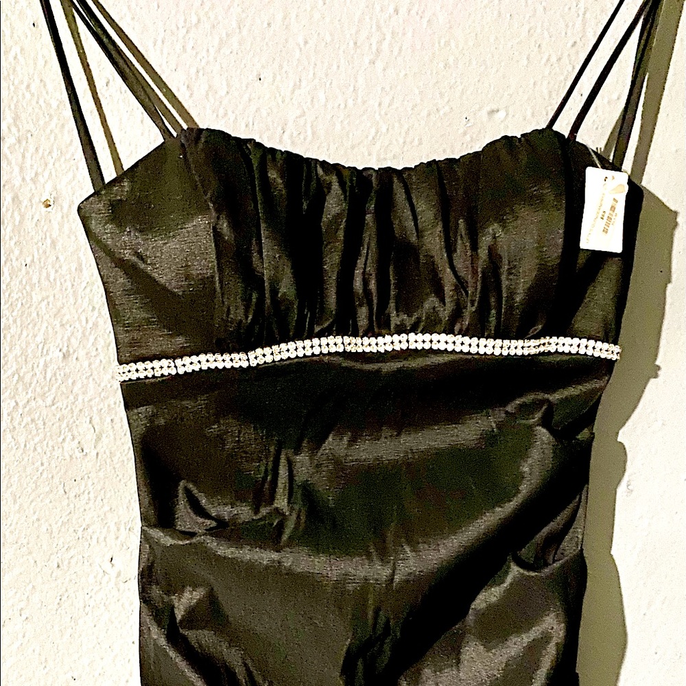 Black Satin Mermaid prom dress